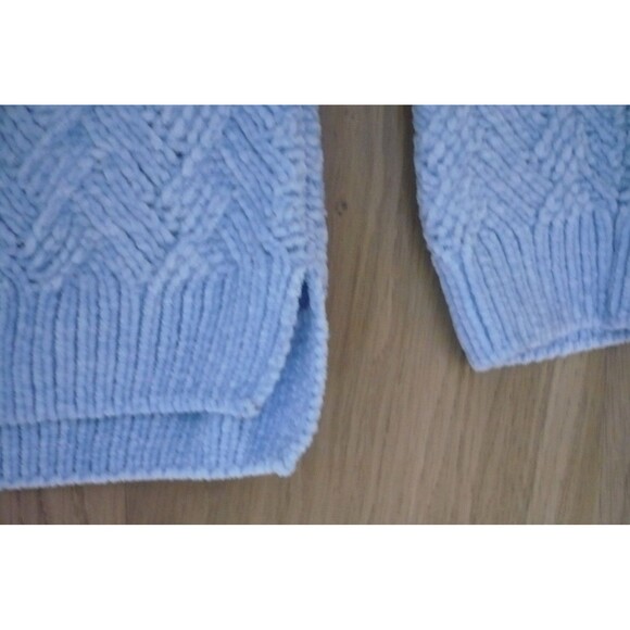 Osh Kosh B’gosh Girls Chenille Sweater Ice Blue Sz 6 6X Mock Neck Comfy Soft - Picture 3 of 9